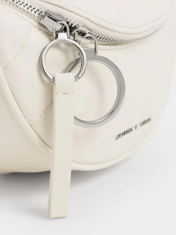 Women Philomena HalfMoon Crossbody Bag 8211 Cream CHARLES and KEITH Crossbody Bags
