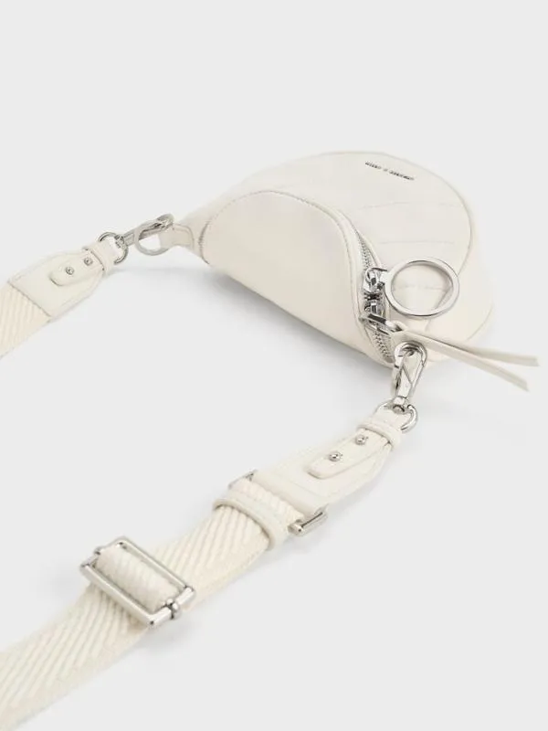 Women Philomena HalfMoon Crossbody Bag 8211 Cream CHARLES and KEITH Crossbody Bags