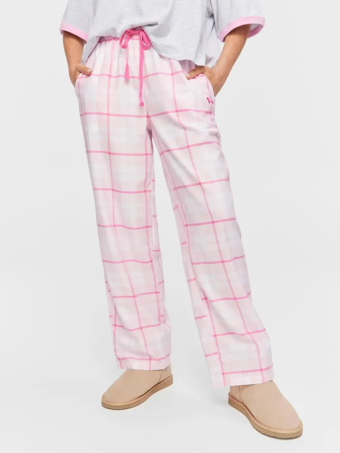 Women Pink Check Classic Pj Pant Multi Peter Alexander Pants
