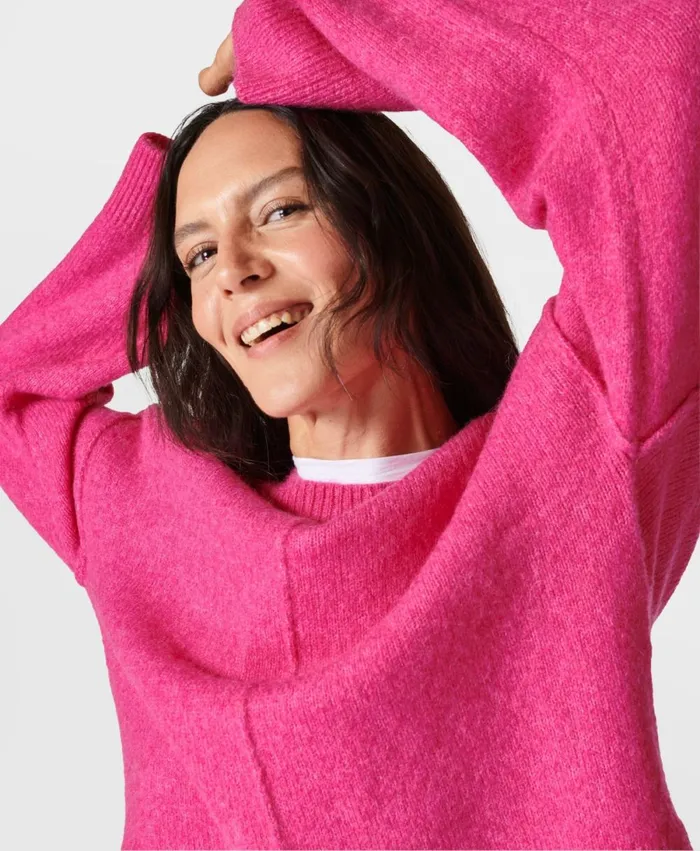 Women Pinnacle Wool Crew Neck Punk Pink Sweaty Betty Knitwear