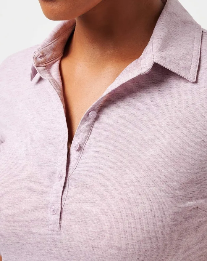 Women Polos TravisMathew FEATHERWEIGHT ACTIVE POLO Heather Mauve Shadows