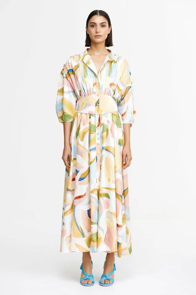 Women POSTHILL MIDI DRESS Cubist Canyon Acler Midi Dresses