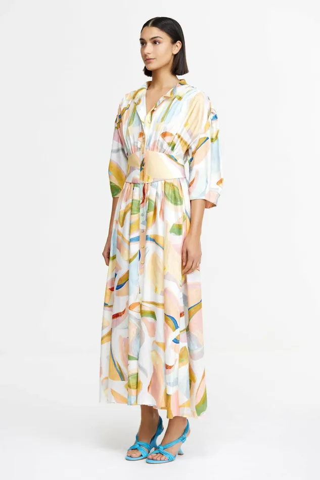 Women POSTHILL MIDI DRESS Cubist Canyon Acler Midi Dresses