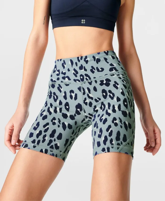 Women Power 6034 Cycling Shorts Blue Cheetah Print Sweaty Betty Shorts Skirts Women Power 6034 Cycling Shorts Blue Cheetah Print Sweaty Betty Shorts Skirts