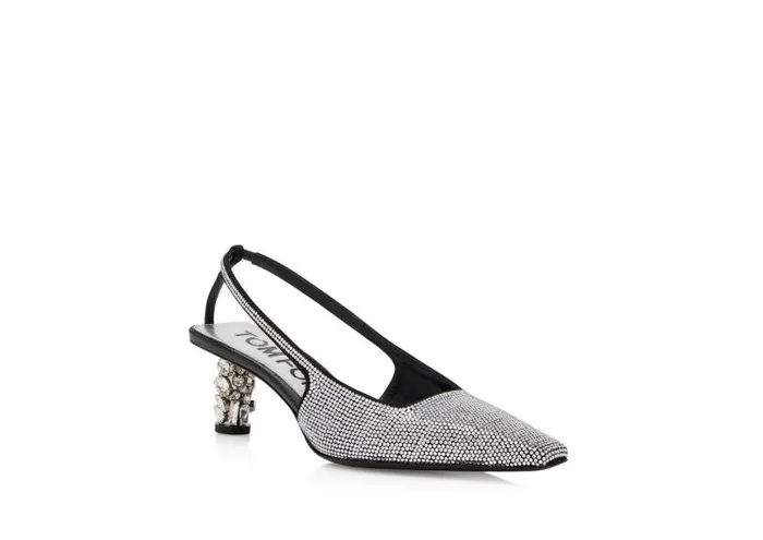Women Pumps Tom Ford Crystal Stone Bejewelled Slingback Crystal Women Pumps Tom Ford Crystal Stone Bejewelled Slingback Crystal
