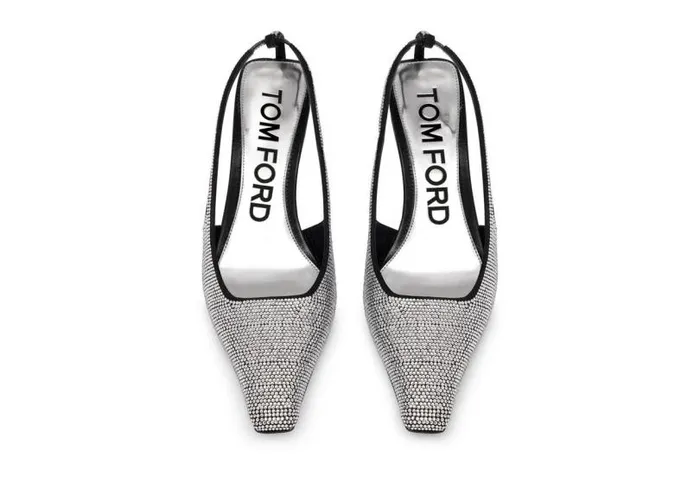 Women Pumps Tom Ford Crystal Stone Bejewelled Slingback Crystal Women Pumps Tom Ford Crystal Stone Bejewelled Slingback Crystal
