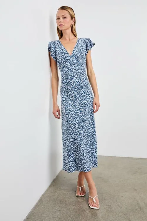 Women Rails Dresses and Rompers Kenz Dress Blue Mixed Cheetah
