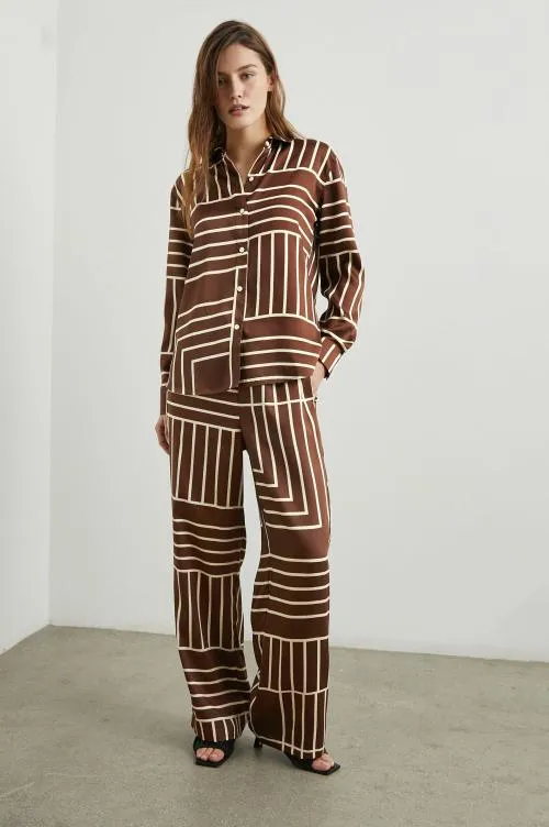 Women Rails Pants and Shorts Damani Pant Brown Line Art Women Rails Pants and Shorts Damani Pant Brown Line Art