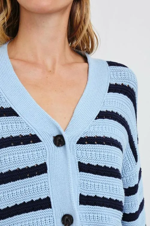 Women Rails Sweaters Geneva Cardigan Sky Navy Stripe Women Rails Sweaters Geneva Cardigan Sky Navy Stripe