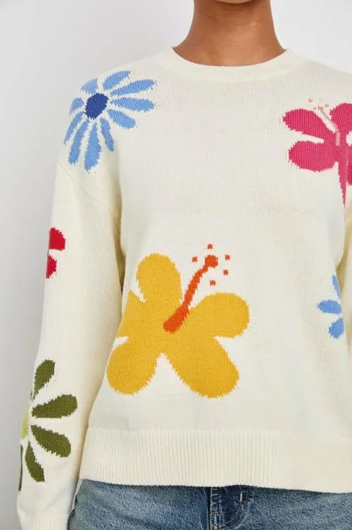 Women Rails Sweaters Zoey Sweater Ivory Hibiscus Women Rails Sweaters Zoey Sweater Ivory Hibiscus