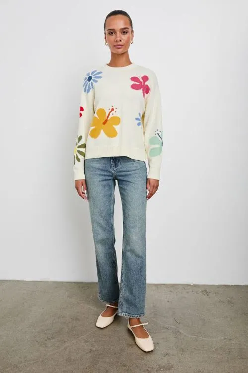 Women Rails Sweaters Zoey Sweater Ivory Hibiscus Women Rails Sweaters Zoey Sweater Ivory Hibiscus