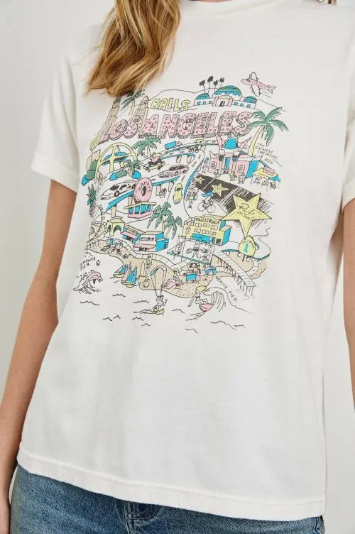 Women Rails Tees and Tanks Boyfriend Tshirt Rails Los Angeles Map White