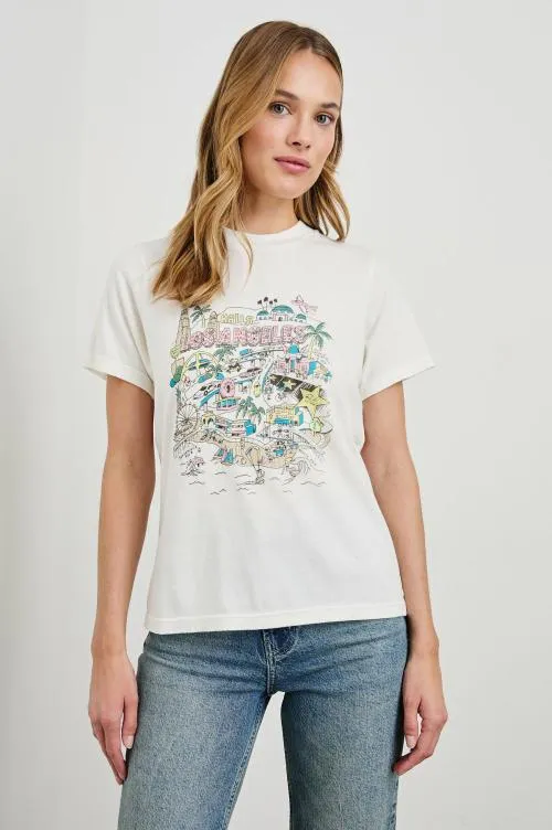 Women Rails Tees and Tanks Boyfriend Tshirt Rails Los Angeles Map White