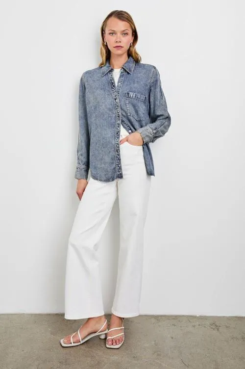 Women Rails Tops Atticus Shirt Mid Blue Women Rails Tops Atticus Shirt Mid Blue