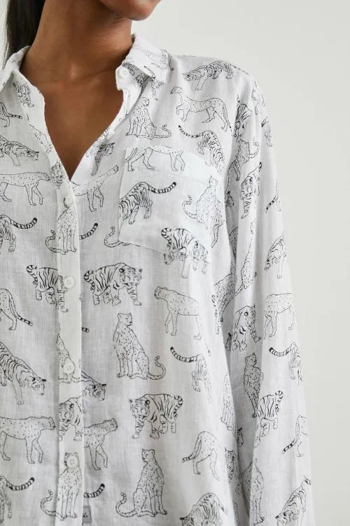 Women Rails Tops Charli Shirt Ivory Jungle Cats Women Rails Tops Charli Shirt Ivory Jungle Cats