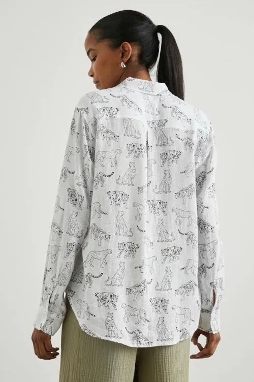 Women Rails Tops Charli Shirt Ivory Jungle Cats Women Rails Tops Charli Shirt Ivory Jungle Cats