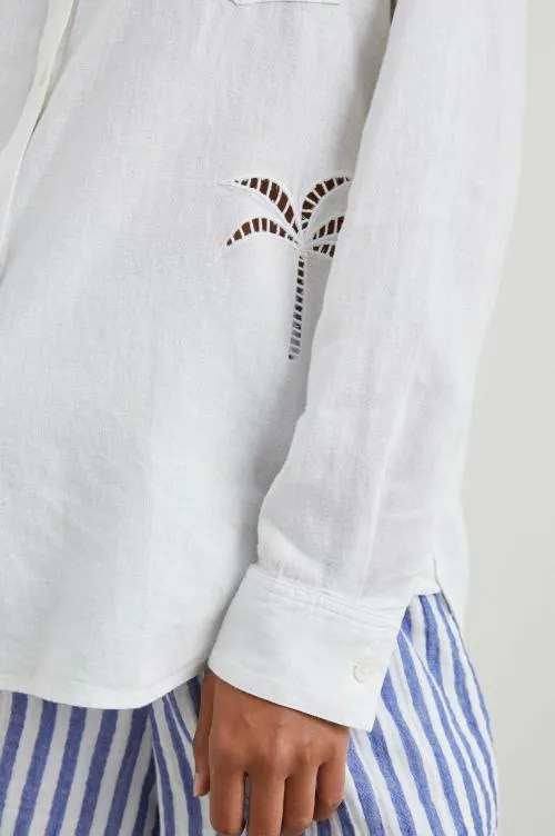 Women Rails Tops Charli Shirt White Palm Tree Eyelet Women Rails Tops Charli Shirt White Palm Tree Eyelet