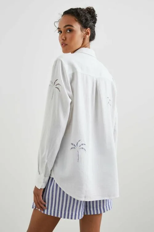Women Rails Tops Charli Shirt White Palm Tree Eyelet Women Rails Tops Charli Shirt White Palm Tree Eyelet