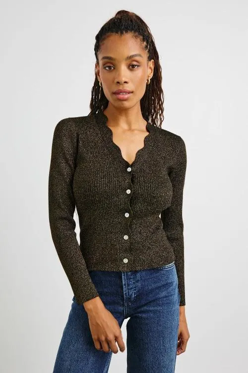 Women Rails Tops Dita Cardigan Gold Lurex