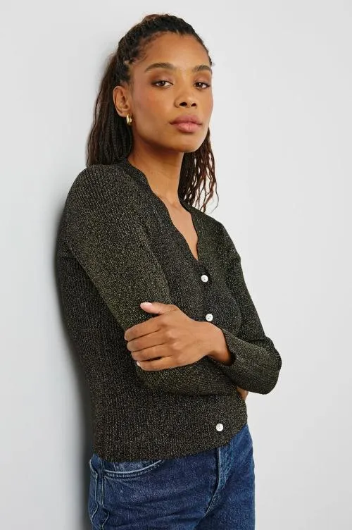 Women Rails Tops Dita Cardigan Gold Lurex Women Rails Tops Dita Cardigan Gold Lurex