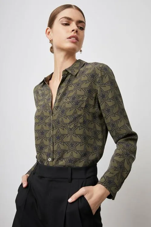 Women Rails Tops Kate Shirt Olive Stargaze Women Rails Tops Kate Shirt Olive Stargaze