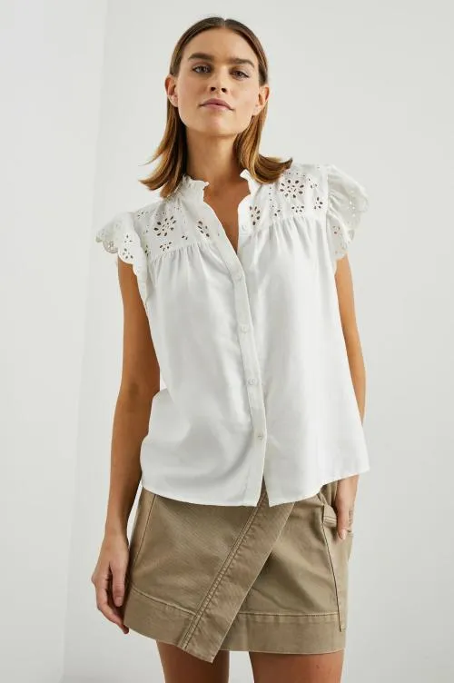 Women Rails Tops Marlene Top White Denim