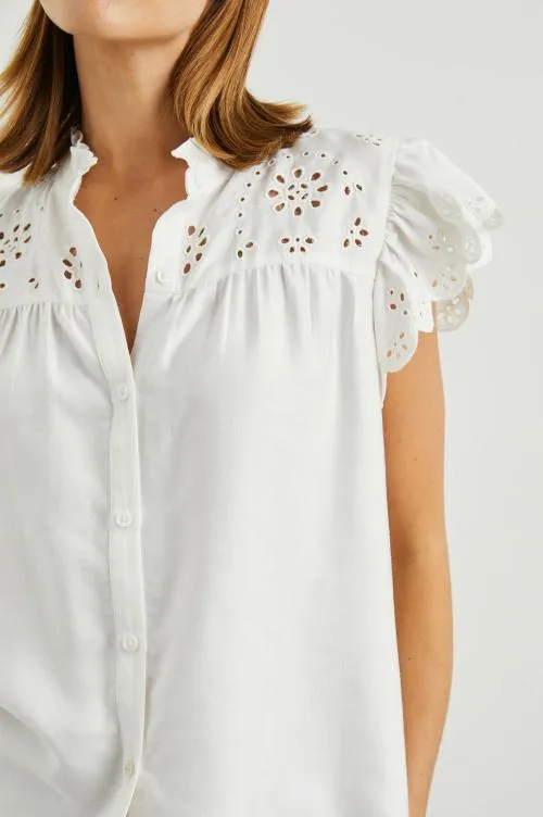 Women Rails Tops Marlene Top White Denim Women Rails Tops Marlene Top White Denim