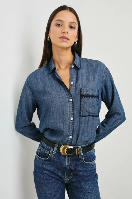 Women Rails Tops Saya Shirt Dark Vintage Wash Women Rails Tops Saya Shirt Dark Vintage Wash