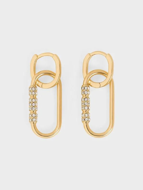 Women Reagan Crystal Drop Earrings 8211 Gold CHARLES and KEITH Earrings