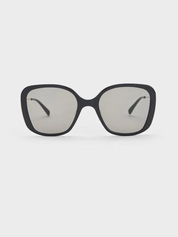 Women Recycled Acetate WideFrame Butterfly Sunglasses 8211 Black CHARLES and KEITH Butterfly Women Recycled Acetate WideFrame Butterfly Sunglasses 8211 Black CHARLES and KEITH Butterfly