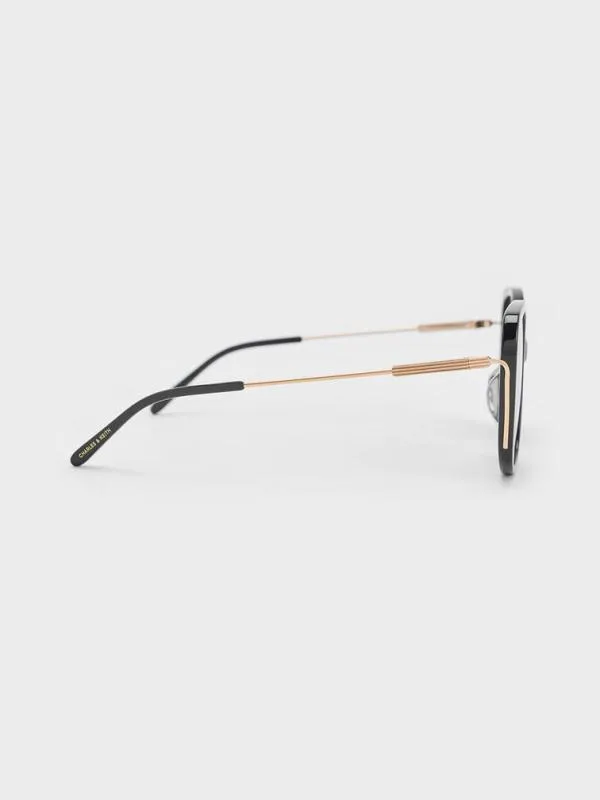 Women Recycled Acetate WideFrame Butterfly Sunglasses 8211 Black CHARLES and KEITH Butterfly