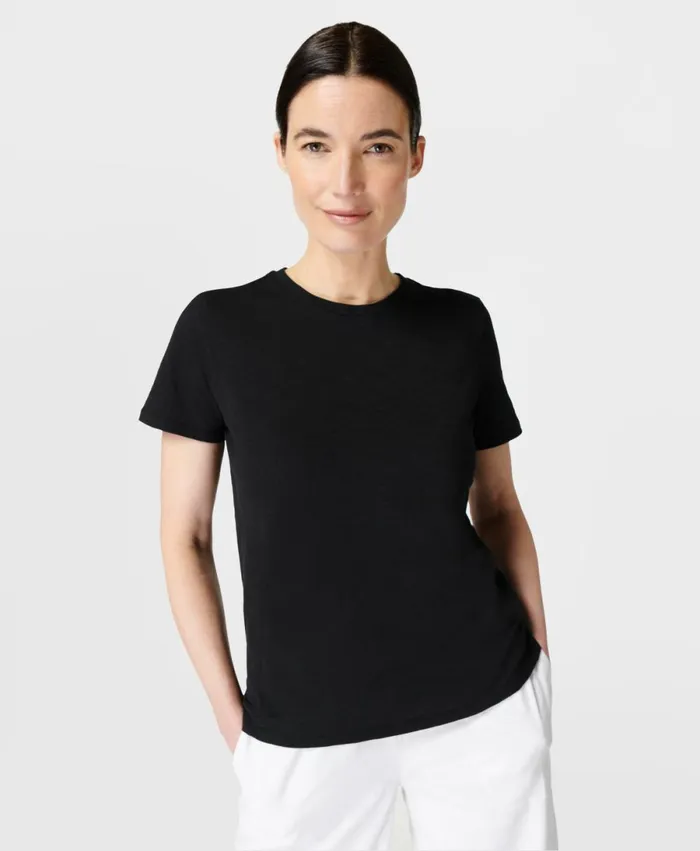 Women Refresh Crew Neck TShirt Black Sweaty Betty TShirts