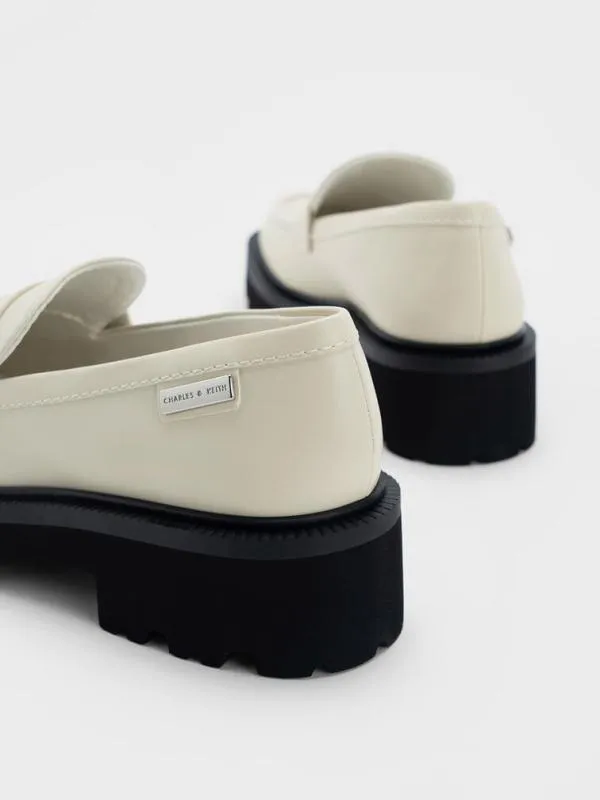 Women Remy Covered RidgeSole Loafers 8211 Chalk CHARLES and KEITH Loafers