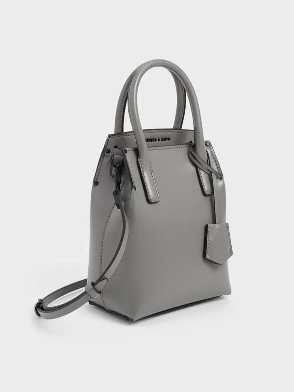Women Rene Elongated Top Handle Bag 8211 Grey CHARLES and KEITH Crossbody Bags