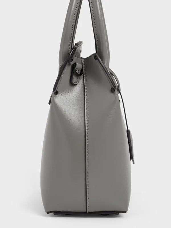 Women Rene Elongated Top Handle Bag 8211 Grey CHARLES and KEITH Crossbody Bags