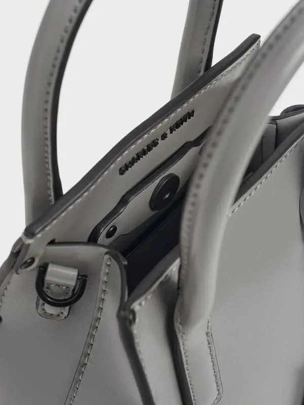 Women Rene Elongated Top Handle Bag 8211 Grey CHARLES and KEITH Crossbody Bags