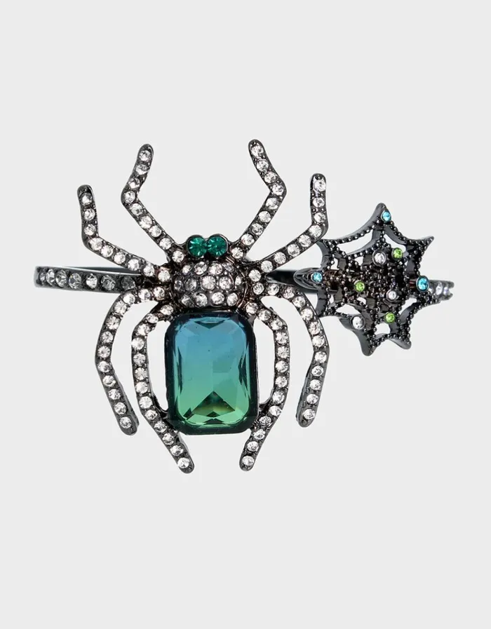 Women RICH WITCH SPIDER BANGLE GREEN Betsey Johnson