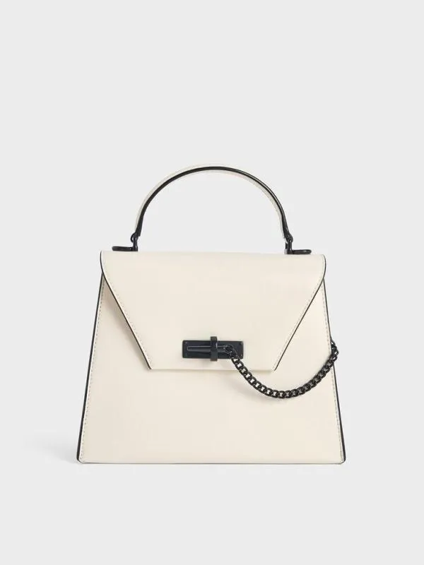 Women Samantha Envelope Top Handle Bag 8211 Cream CHARLES and KEITH Top Handle Bags