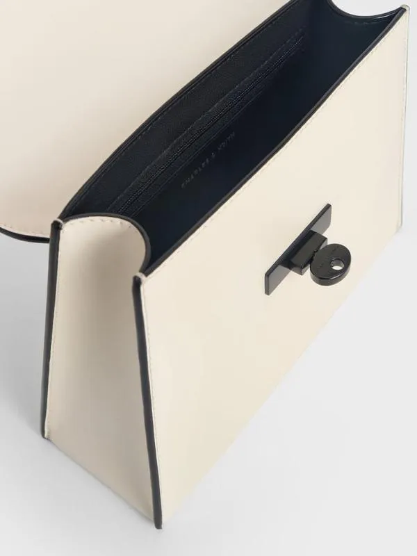 Women Samantha Envelope Top Handle Bag 8211 Cream CHARLES and KEITH Top Handle Bags