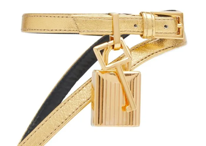 Women Sandals Tom Ford Laminated Leather Padlock Sandal Gold Women Sandals Tom Ford Laminated Leather Padlock Sandal Gold