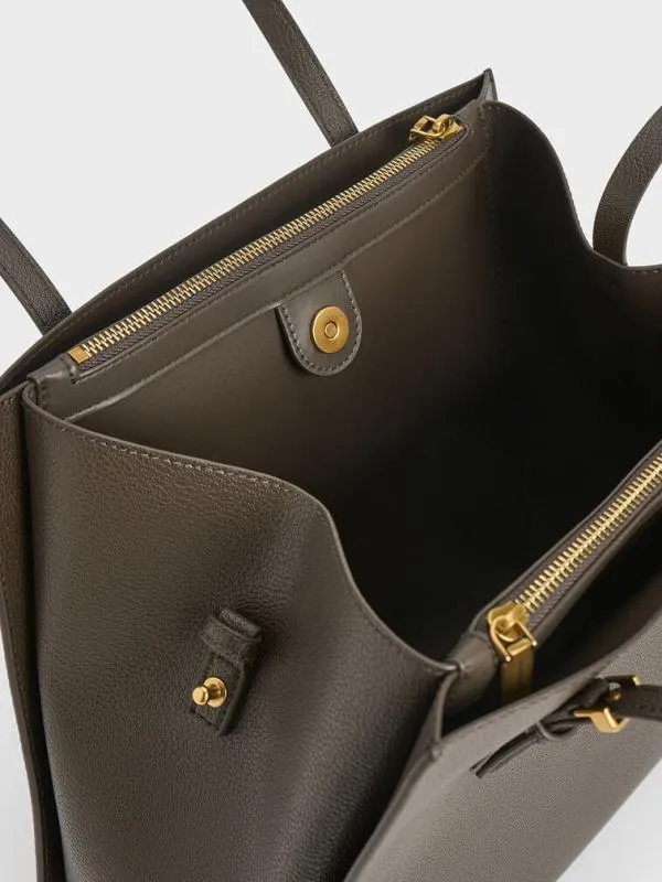 Women Sansa Tote Bag 8211 Dark Moss CHARLES and KEITH Slouchy Bags