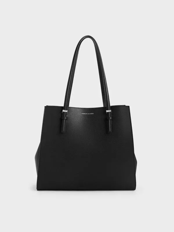 Women Sansa Tote Bag 8211 Noir CHARLES and KEITH Slouchy Bags