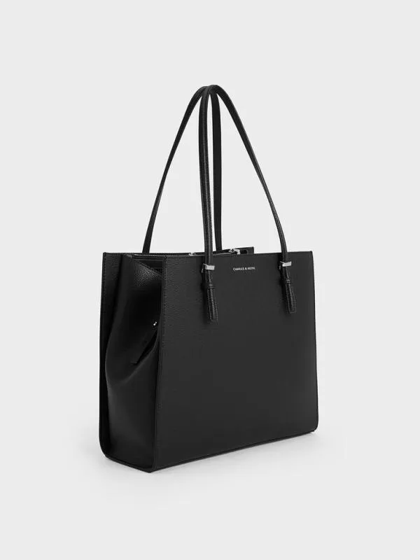 Women Sansa Tote Bag 8211 Noir CHARLES and KEITH Slouchy Bags