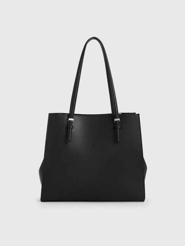 Women Sansa Tote Bag 8211 Noir CHARLES and KEITH Slouchy Bags