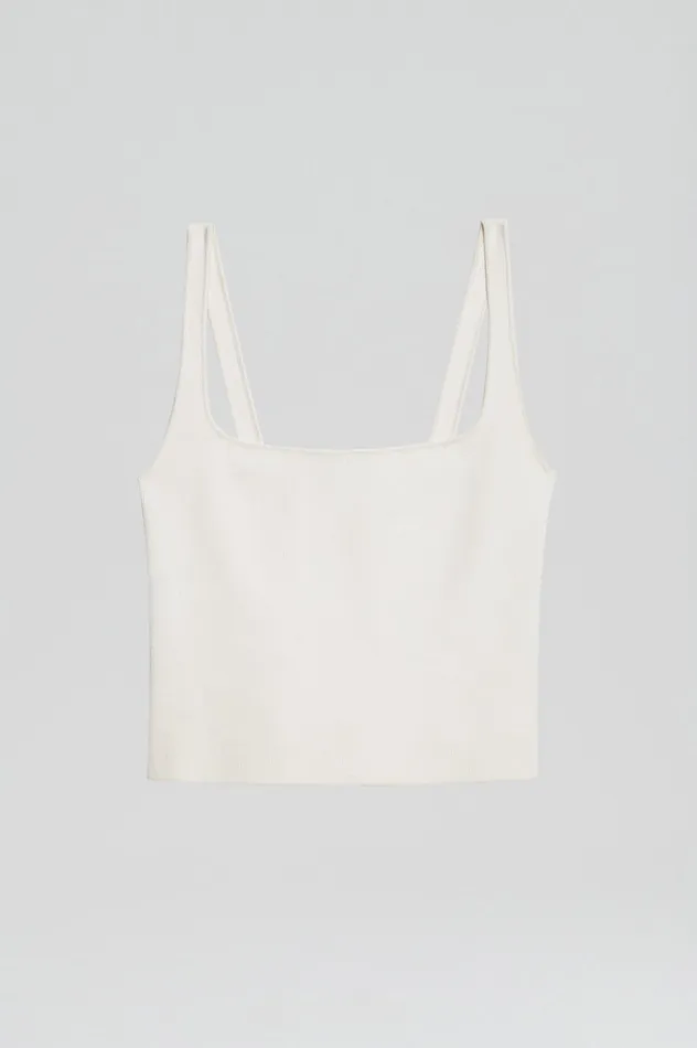 Women Scanlan Theodore CREPE KNIT SQUARE CAMISOLE CREAM Tops Women Scanlan Theodore CREPE KNIT SQUARE CAMISOLE CREAM Tops