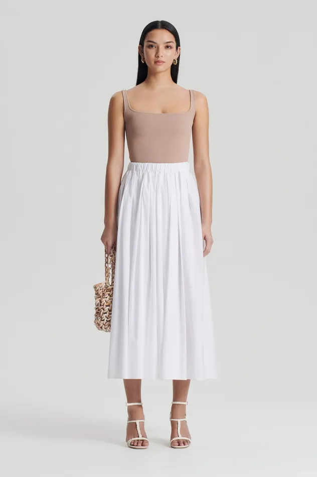 Women Scanlan Theodore CREPE KNIT SQUARE CAMISOLE OAT Tops