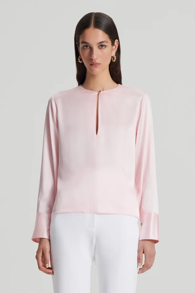 Women Scanlan Theodore SILK SATIN TOP PALEPINK Tops Women Scanlan Theodore SILK SATIN TOP PALEPINK Tops