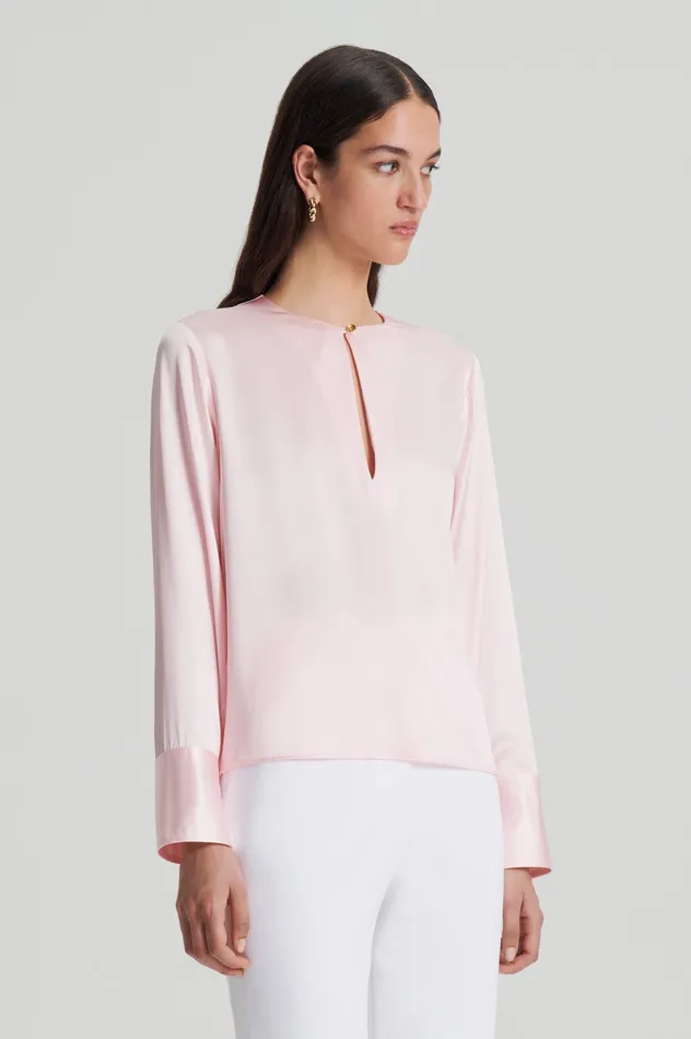Women Scanlan Theodore SILK SATIN TOP PALEPINK Tops Women Scanlan Theodore SILK SATIN TOP PALEPINK Tops