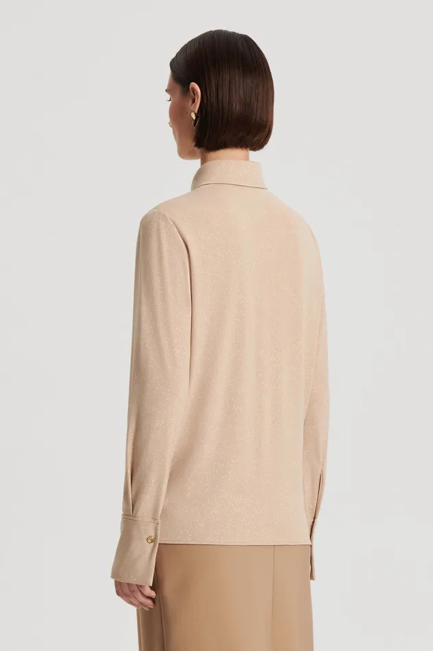 Women Scanlan Theodore TINSEL SHIRT CHAMPAGNE Tops Women Scanlan Theodore TINSEL SHIRT CHAMPAGNE Tops