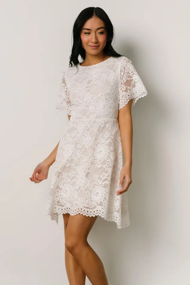Women Short Dresses Baltic Born Aasha Lace Short Dress Off White Women Short Dresses Baltic Born Aasha Lace Short Dress Off White